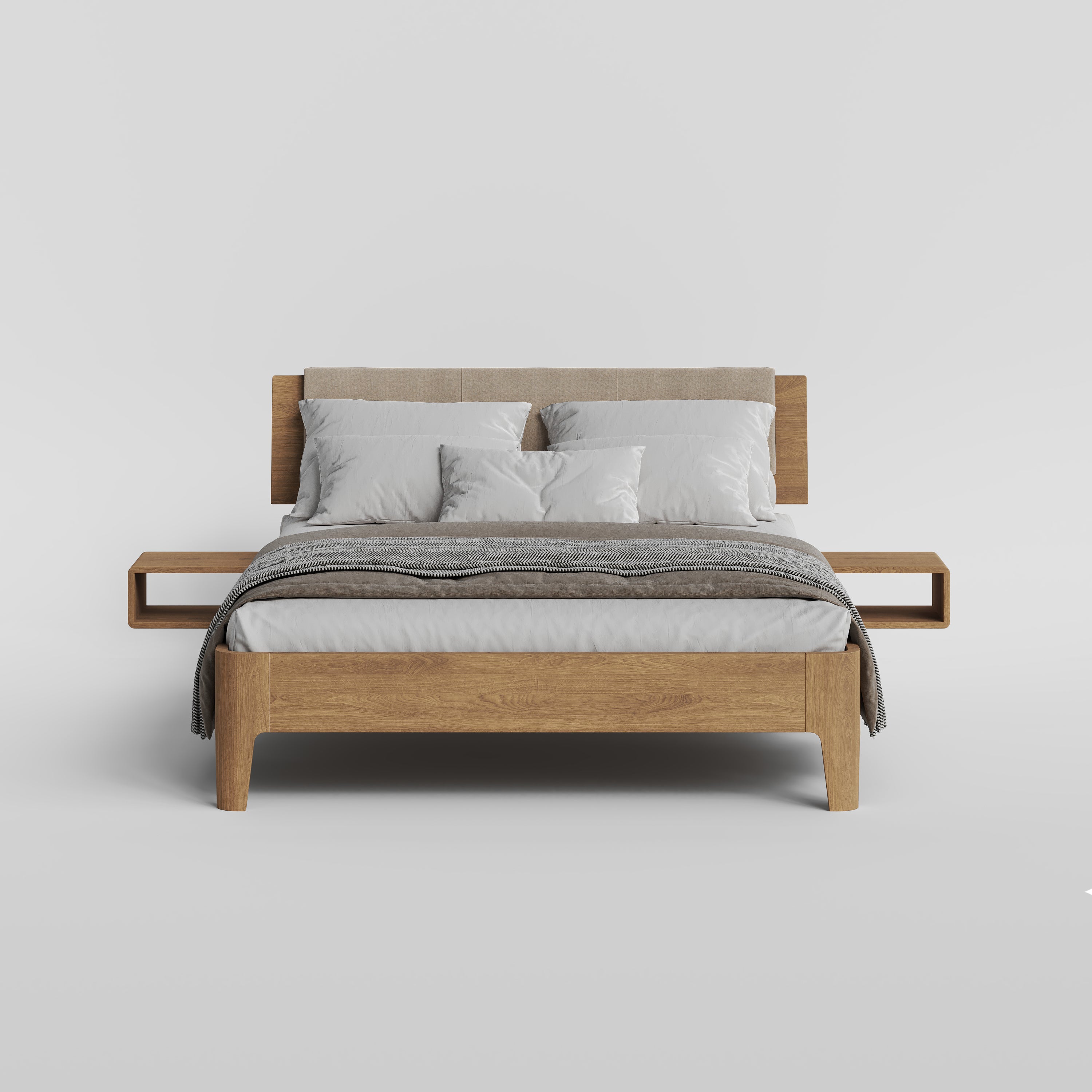 Integrated Bedside Natural Oak (set of 2)