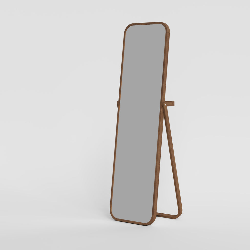 Floor Mirror Stained Brown Oak