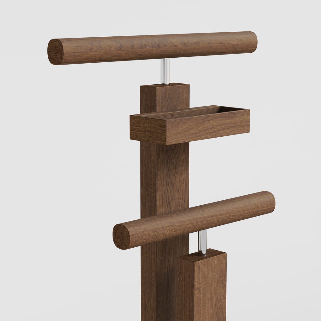 Valet Stand Stained Brown Oak