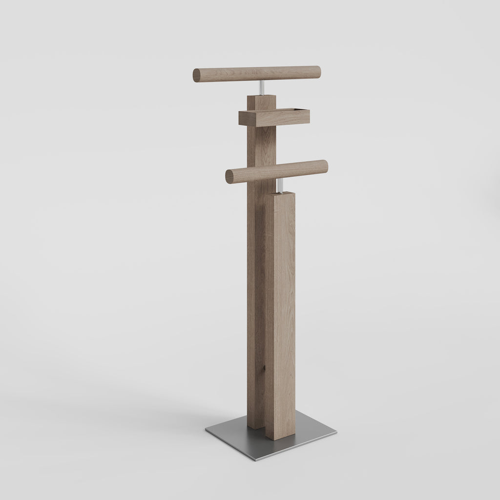 Valet Stand Stained Brown Oak