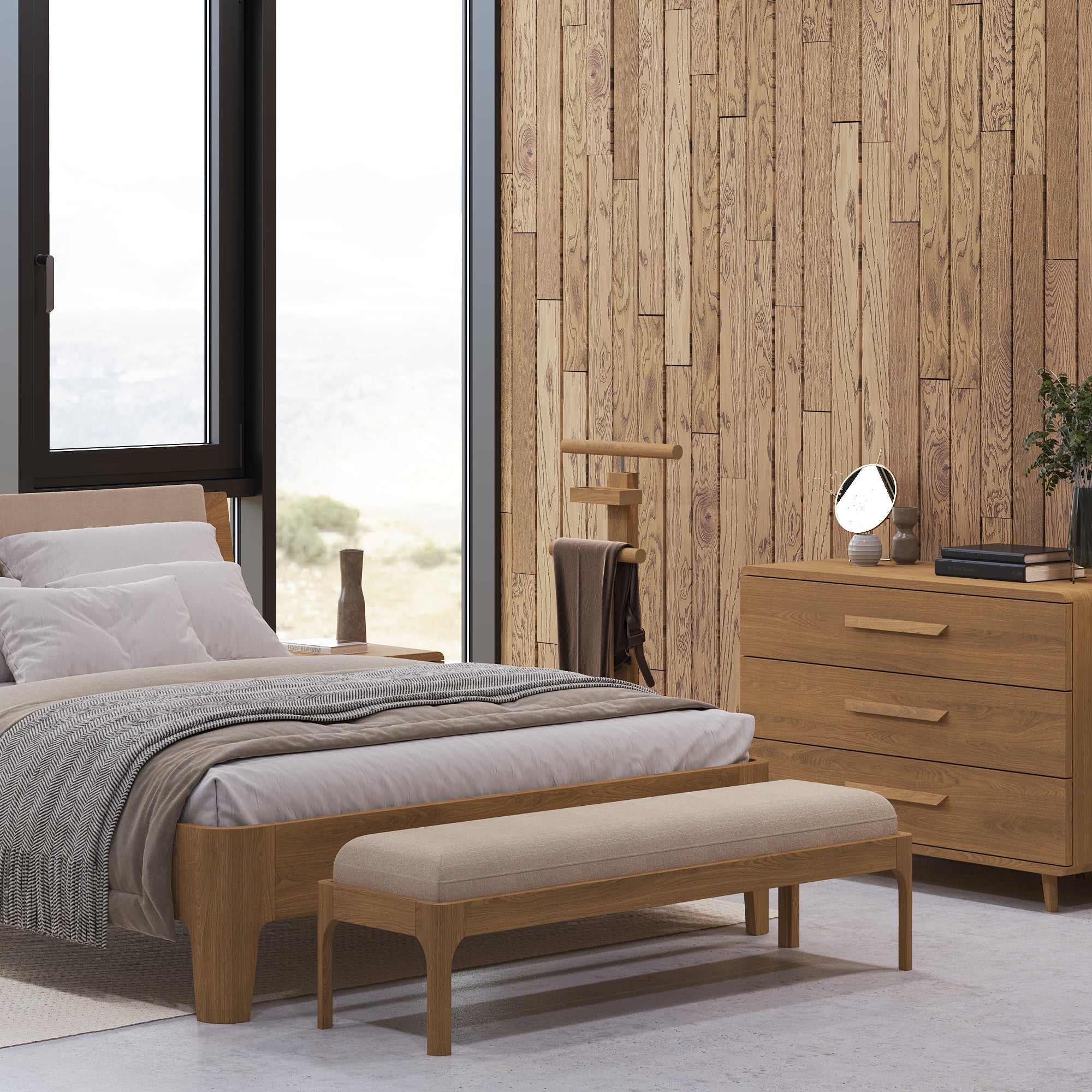 Valet Stand Stained Brown Oak