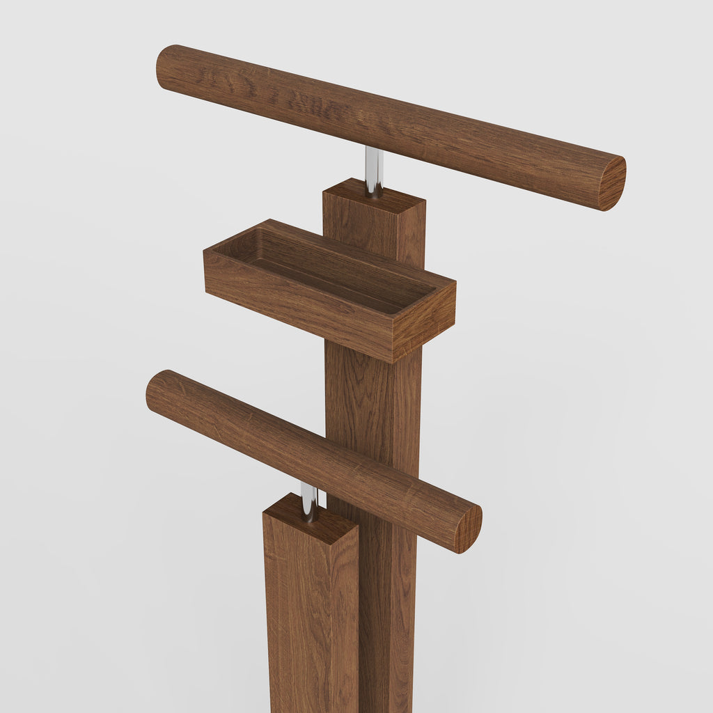 Valet Stand Stained Brown Oak