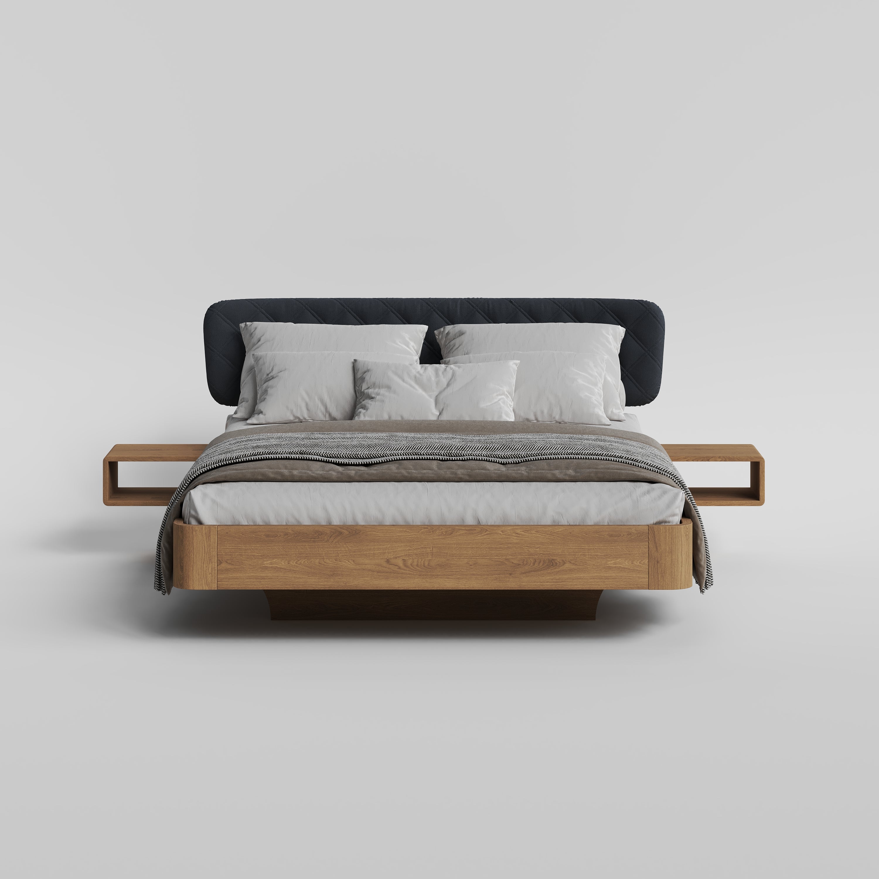 Integrated Bedside Natural Oak (set of 2)